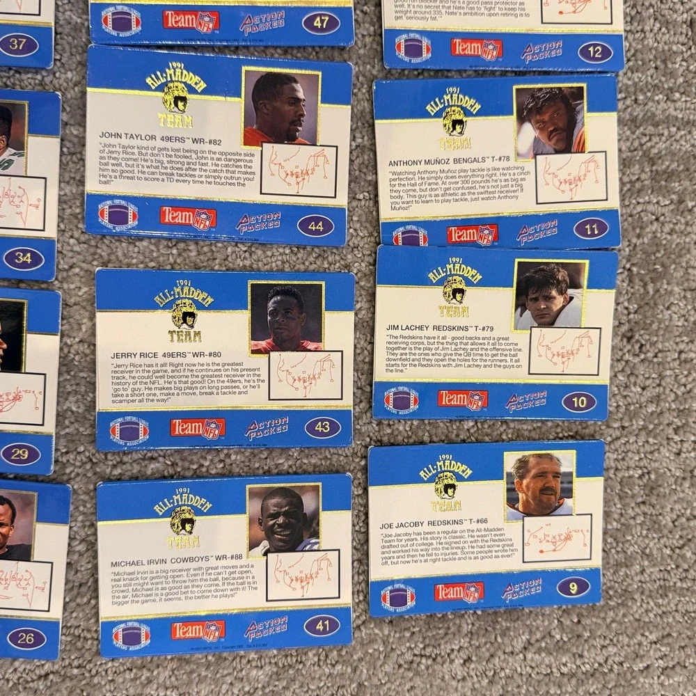 Pro Set 1991 The All-Madden Team Football Cards Lot Jerry Rice Irvin Lott 27pc